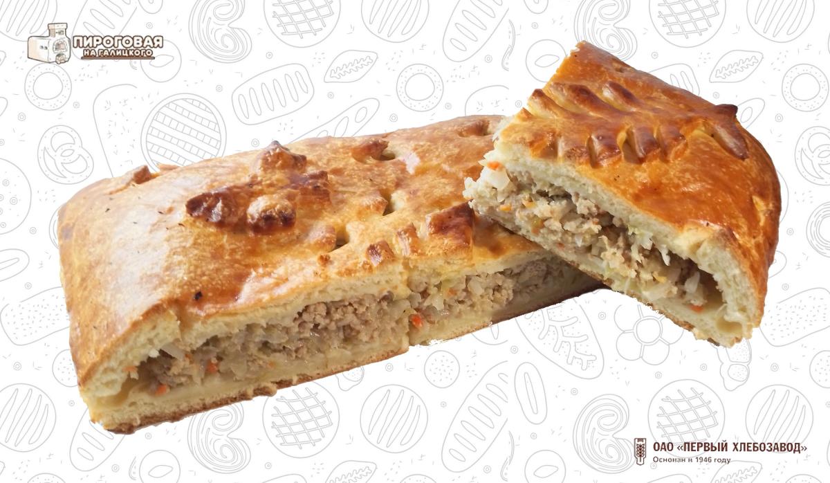 Пирог с мясом и капустой