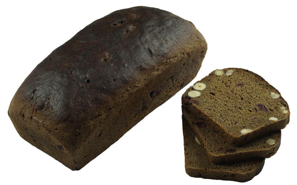 Хлеб «Монастырский» с фундуком и клюквой 350 г (нарезанный)